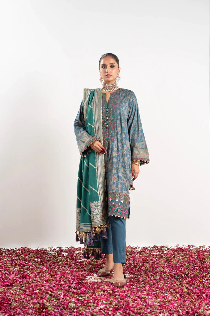 Alkaram | Festive Collection | FC-W-28K-23-3-Bluish Grey - Official Alkaram stockist in UK - Sakeena London