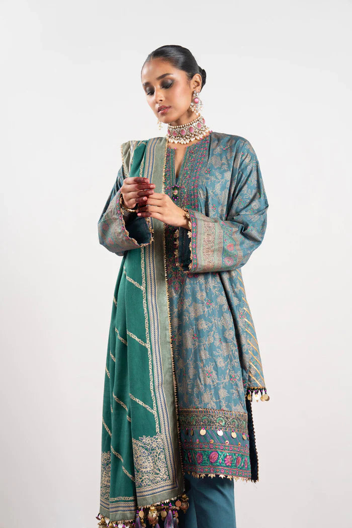 Alkaram | Festive Collection | FC-W-28K-23-3-Bluish Grey - Official Alkaram stockist in UK - Sakeena London