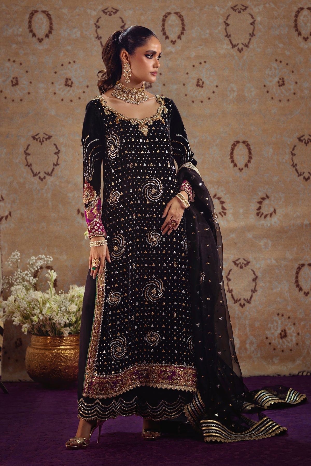 Annus Abrar | Mirha Winter Velour | Marin - Official Annus Abrar stockist in UK - Sakeena London