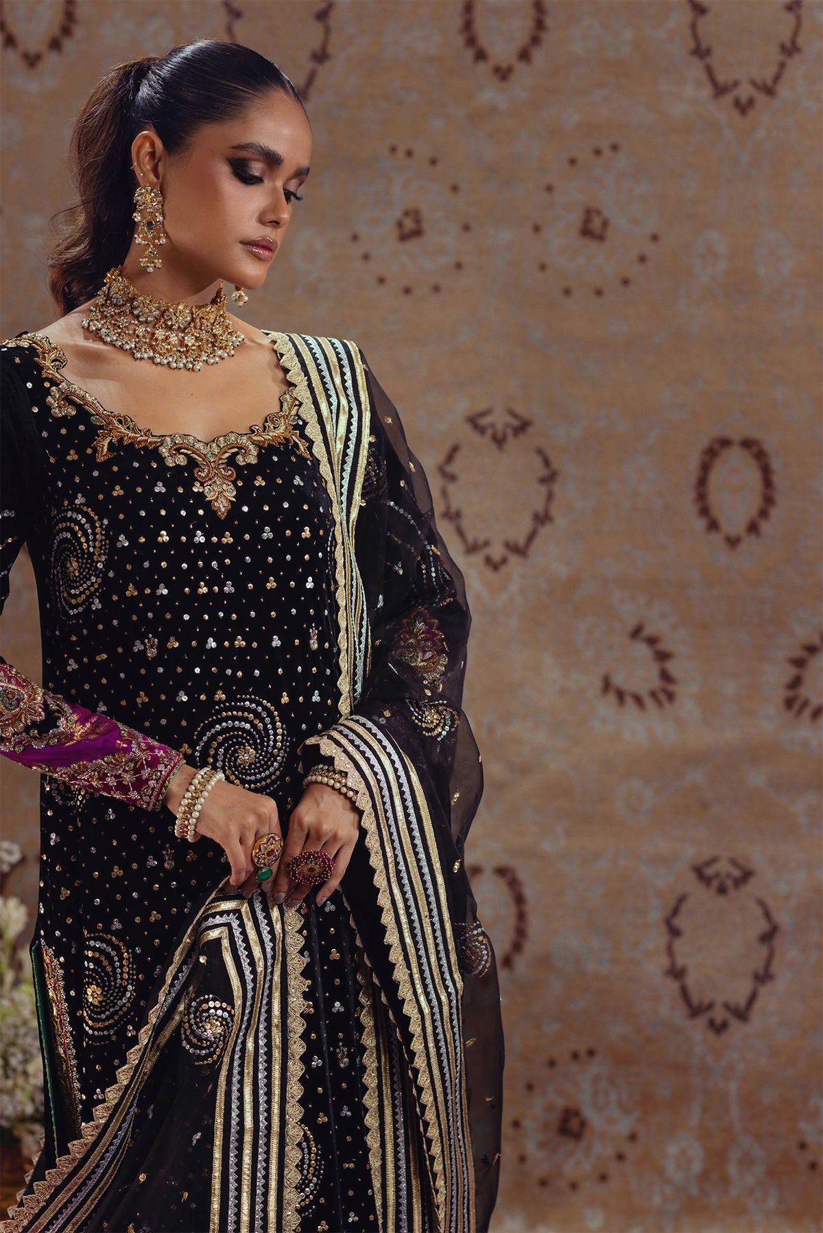 Annus Abrar | Mirha Winter Velour | Marin - Official Annus Abrar stockist in UK - Sakeena London