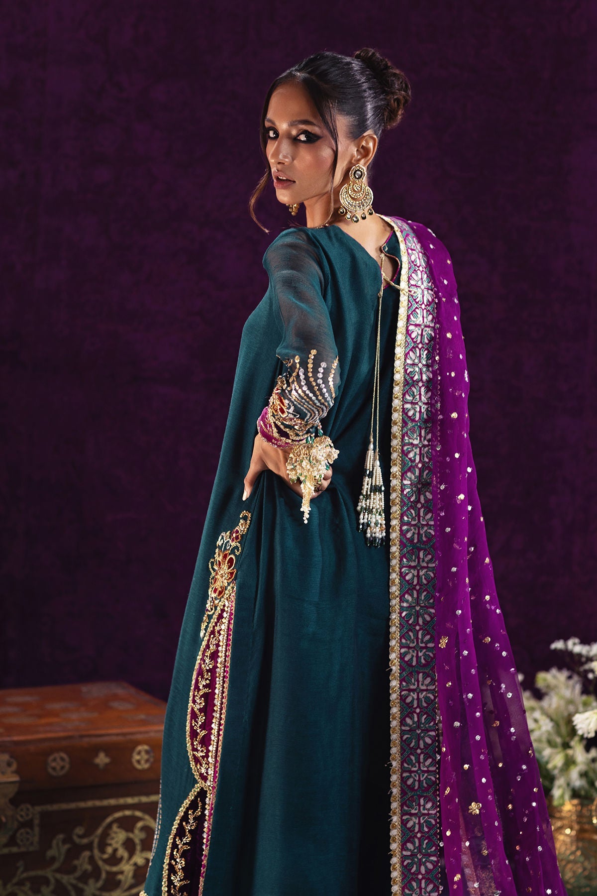 Annus Abrar | Mirha Winter Velour | Lila - Official Annus Abrar stockist in UK - Sakeena London