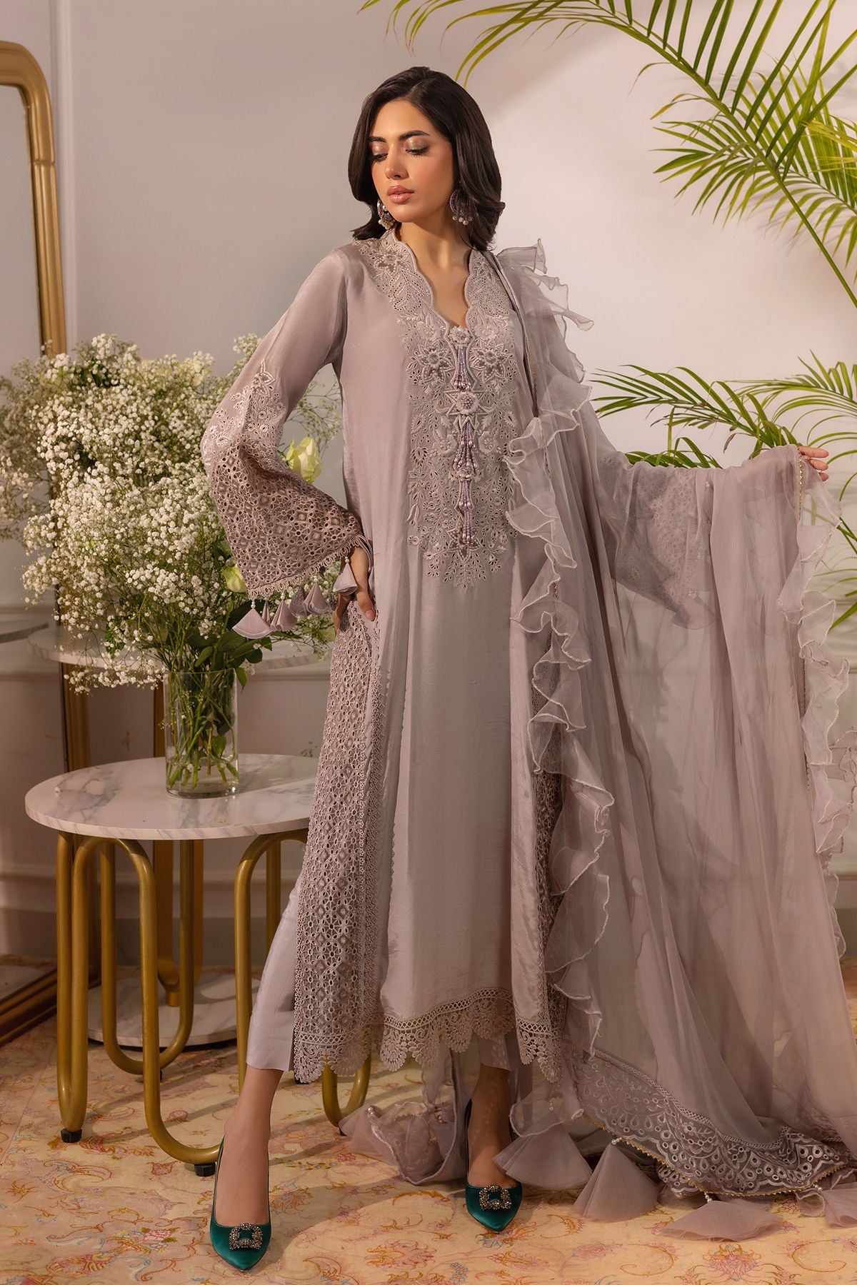 Annus Abrar | Sera Luxury | Ashni - Taupe - Official Annus Abrar stockist in UK - Sakeena London