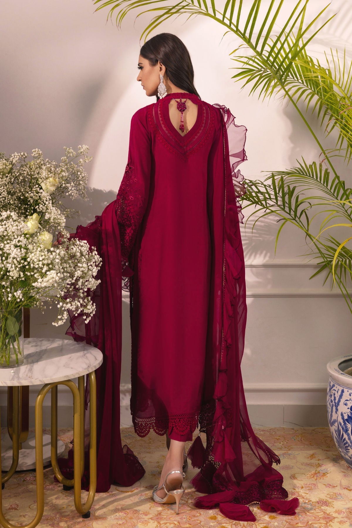 Annus Abrar | Sera Luxury | Ashni - Cranberry - Official Annus Abrar stockist in UK - Sakeena London