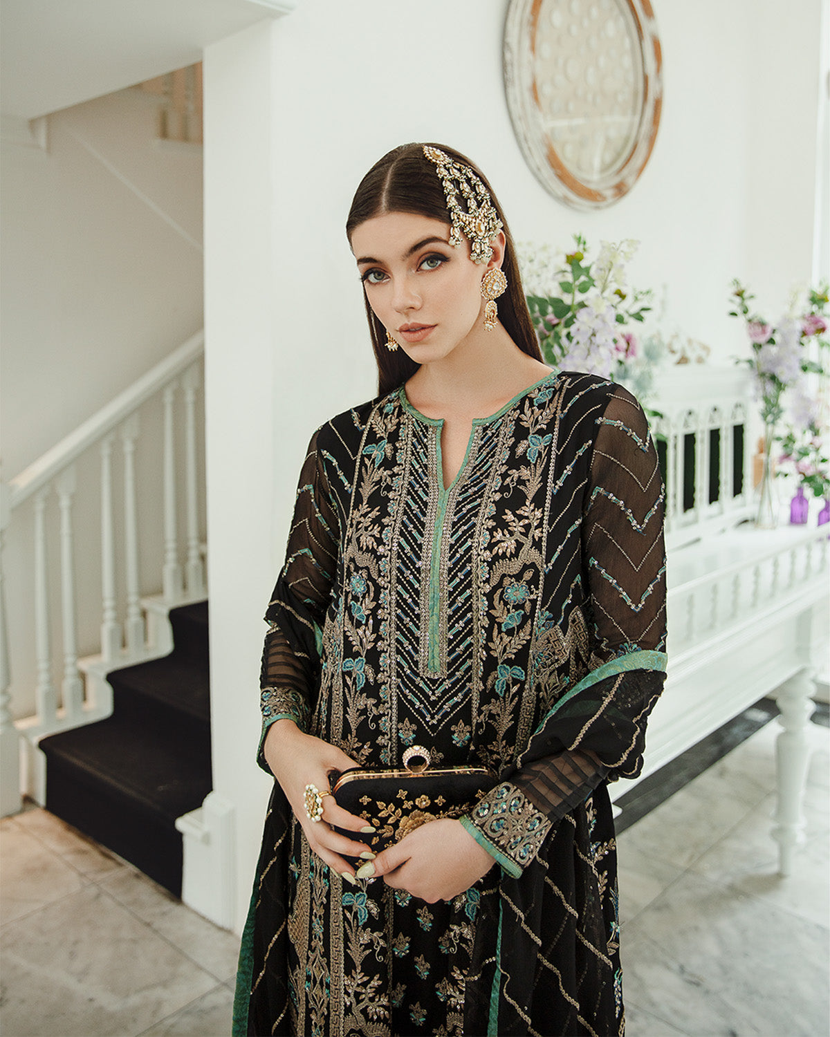 Maryum n Maria | Freesia Ariya Formals | SW23-507 - Black - Iman - Official Maryam N Maria stockist in UK - Sakeena London