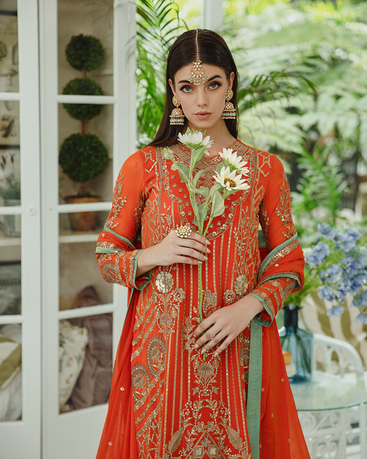 Maryum n Maria | Freesia Ariya Formals | SW23-509 - Tiger Orange - Mina - Official Maryam N Maria stockist in UK - Sakeena London