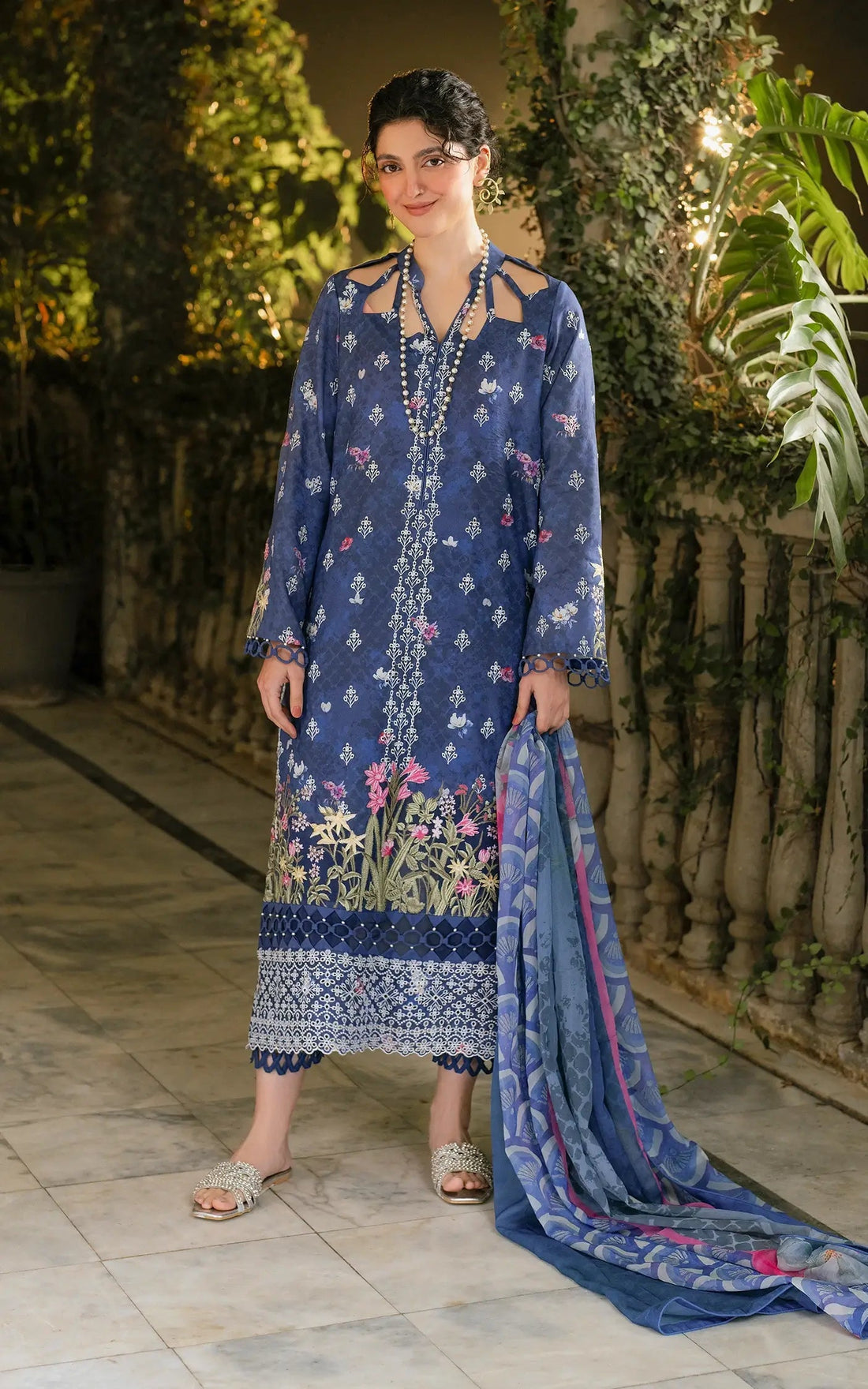 Asifa and Nabeel | Gulkari Summer 25 | Azure Whisper (GKL-05) - Official Asifa and Nabeel stockist in UK - Sakeena London