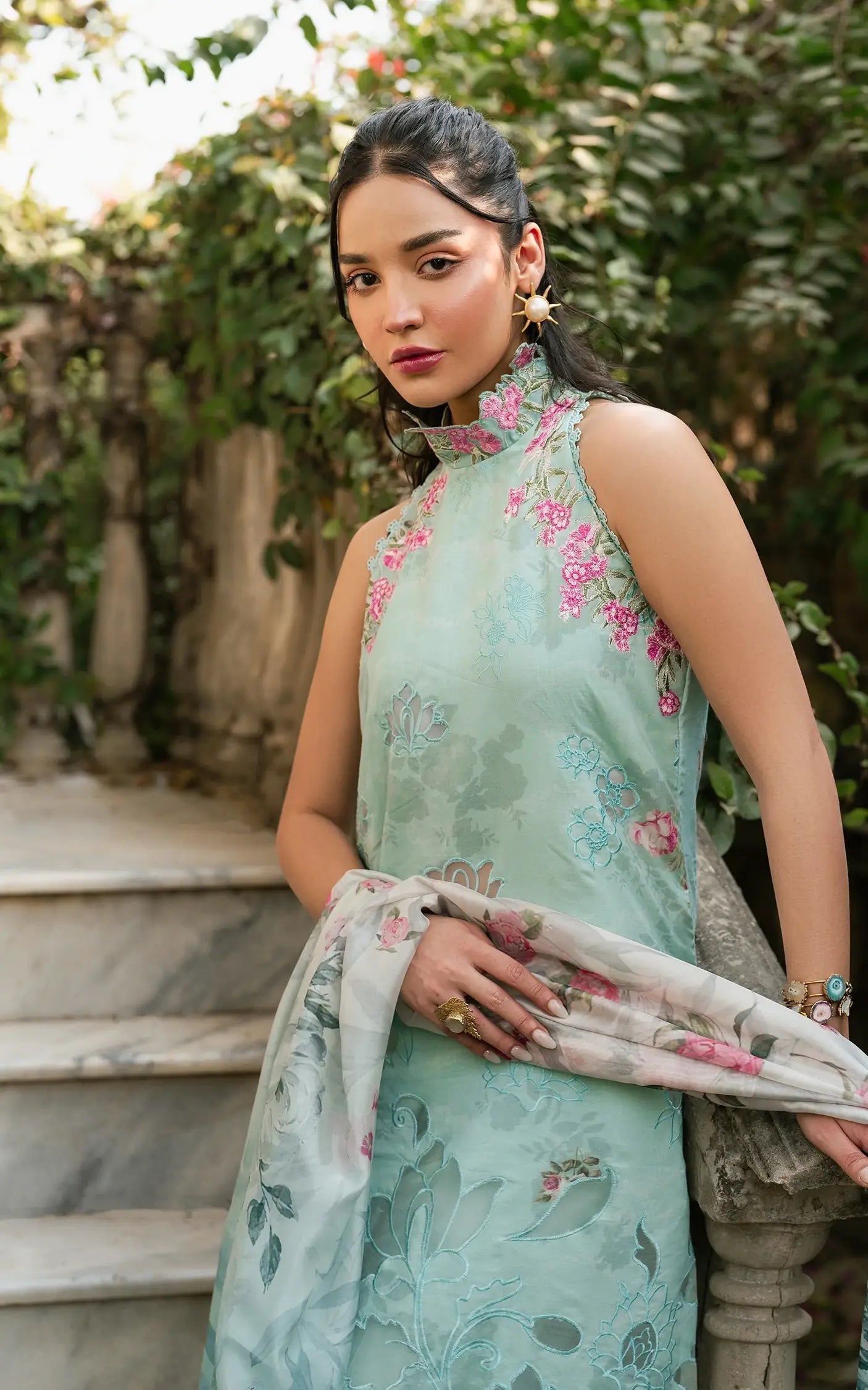 Asifa and Nabeel | Gulkari Summer 25 | Pastel Grove (GKL-07) - Official Asifa and Nabeel stockist in UK - Sakeena London