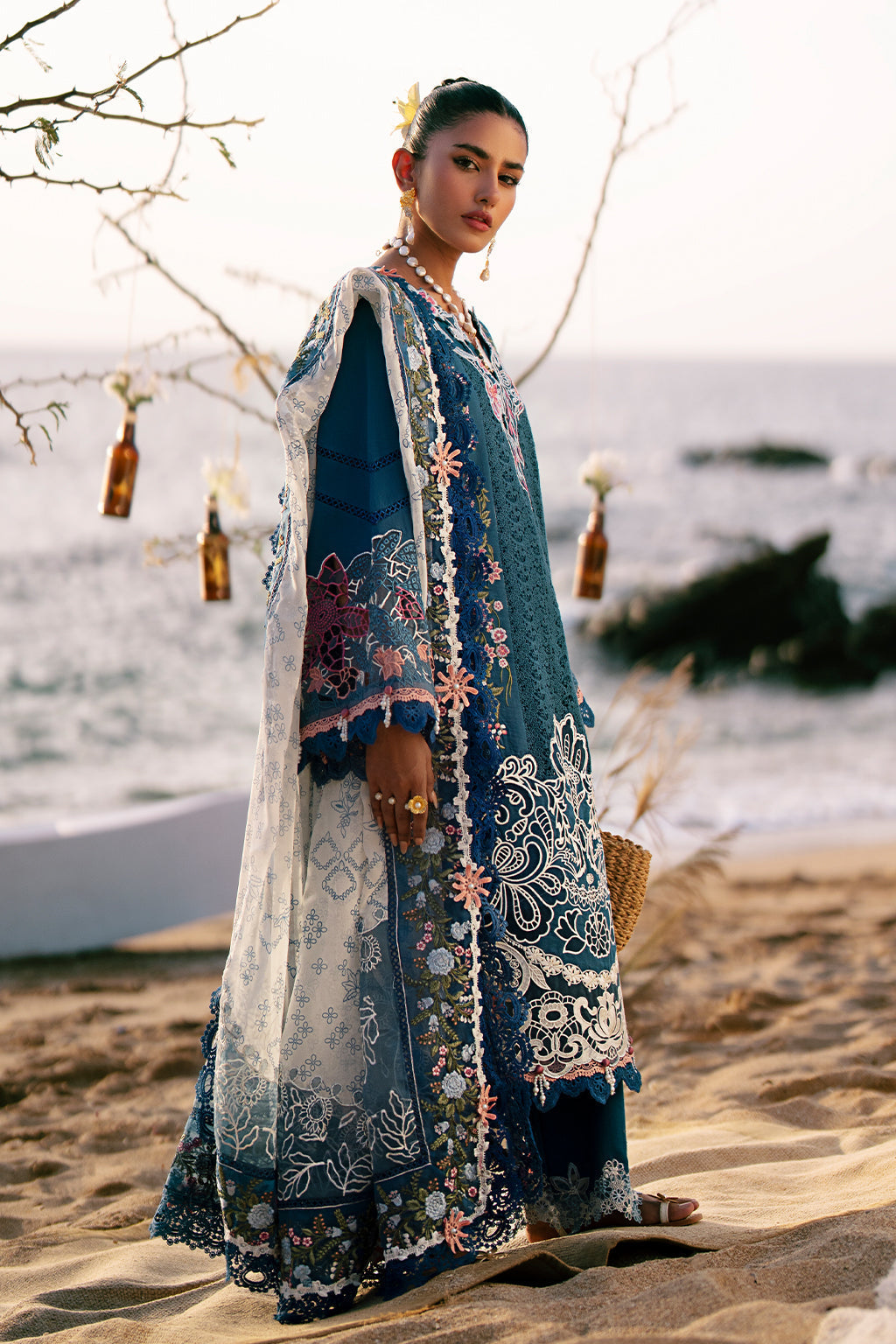 AJR Couture | Dastan Luxury Lawn 25 | Aura - Official AJR Couture stockist in UK - Sakeena London