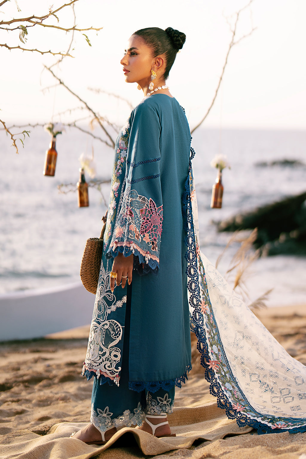 AJR Couture | Dastan Luxury Lawn 25 | Aura - Official AJR Couture stockist in UK - Sakeena London