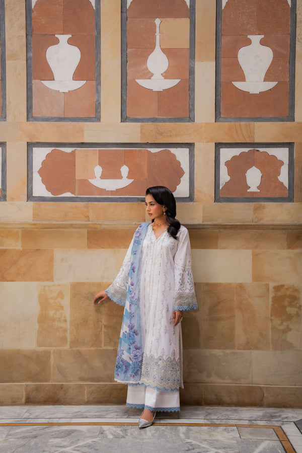 Azzal | Lawn 25 | IVORY - Official Azzal stockist in UK - Sakeena London