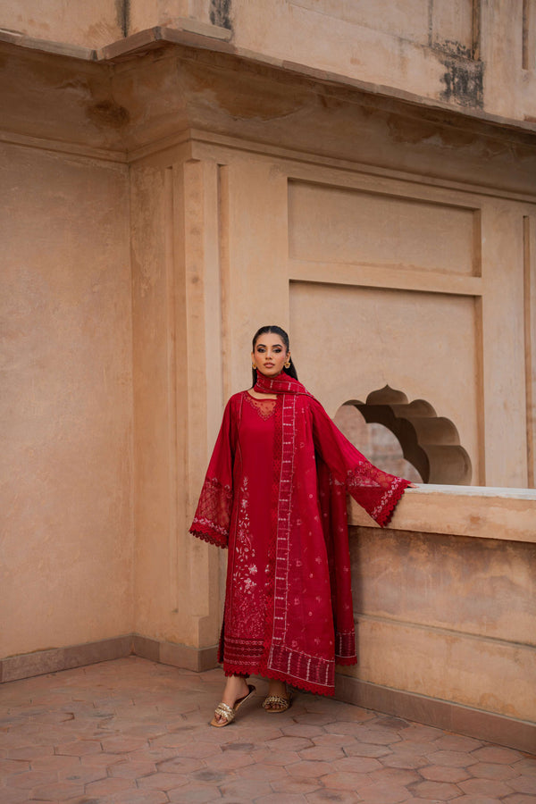Azzal | Lawn 25 | CRIMSON - Official Azzal stockist in UK - Sakeena London