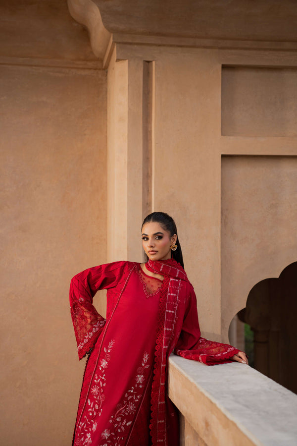 Azzal | Lawn 25 | CRIMSON - Official Azzal stockist in UK - Sakeena London