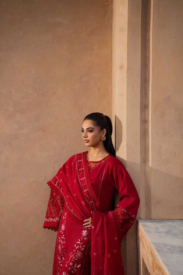 Azzal | Lawn 25 | CRIMSON - Official Azzal stockist in UK - Sakeena London