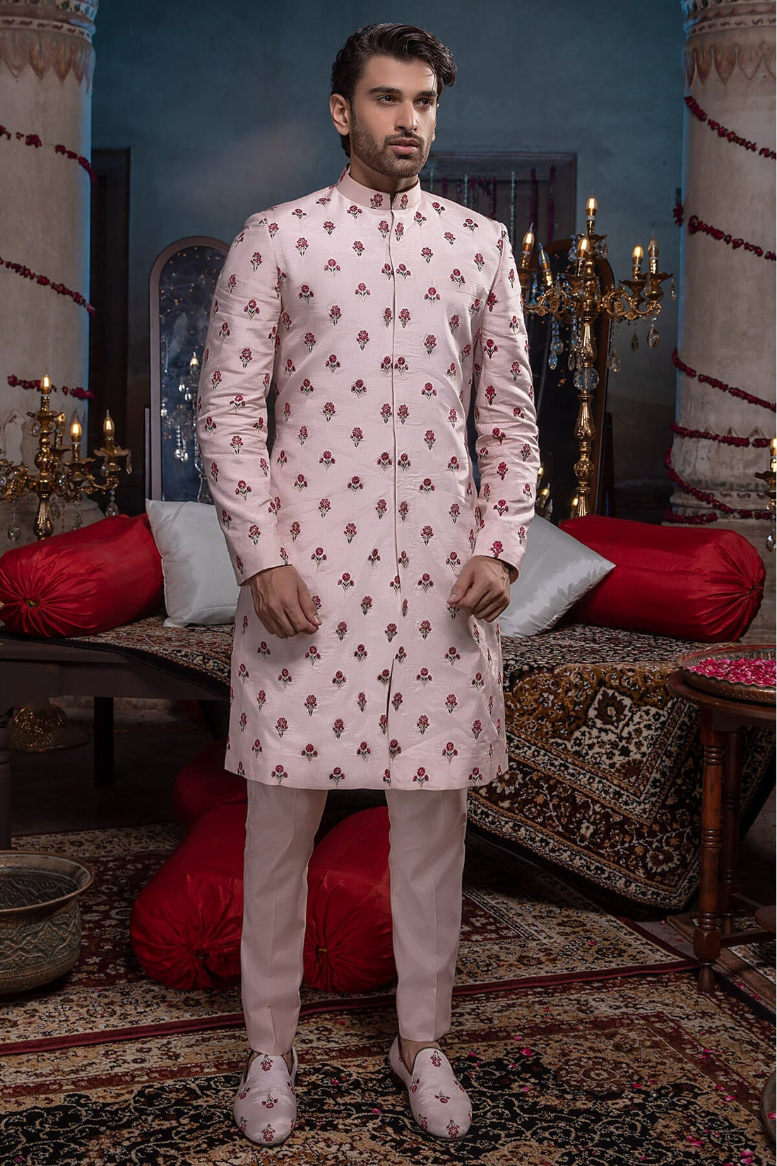 Pakistani Menswear | Mina Kashif | Sherwani D-19 - Official Sakeena London stockist in UK - Sakeena London