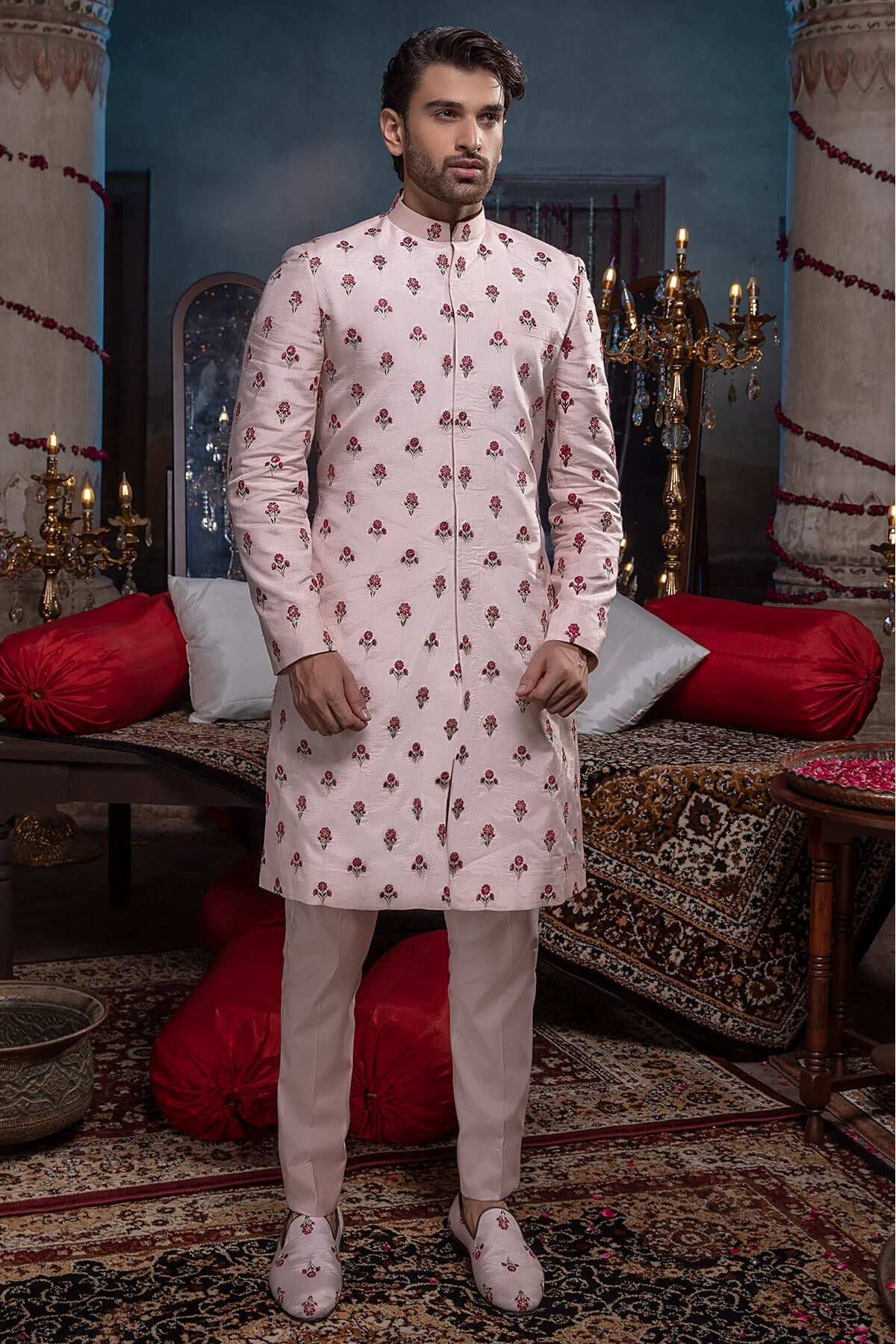 Pakistani Menswear | Mina Kashif | Sherwani D-19 - Official Sakeena London stockist in UK - Sakeena London