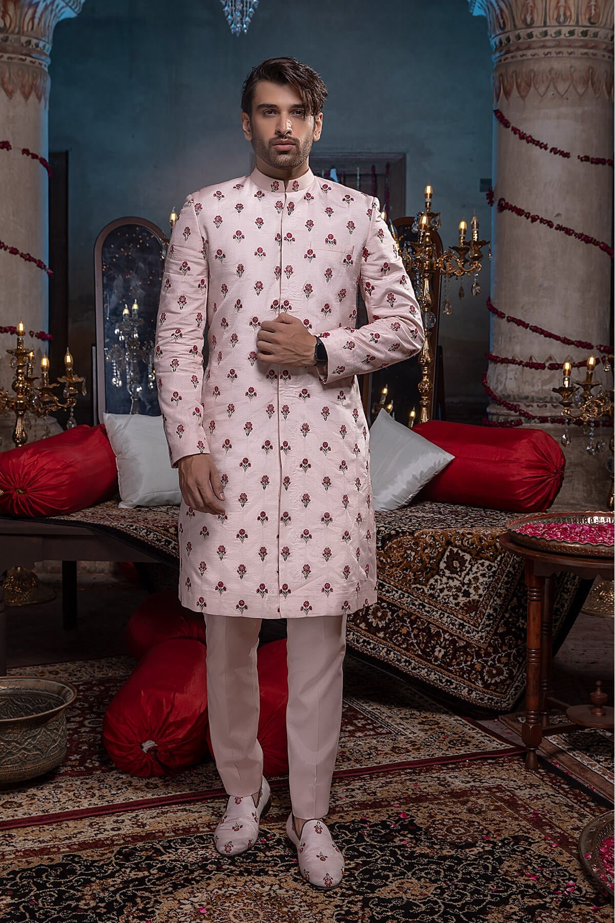 Pakistani Menswear | Mina Kashif | Sherwani D-19 - Official Sakeena London stockist in UK - Sakeena London