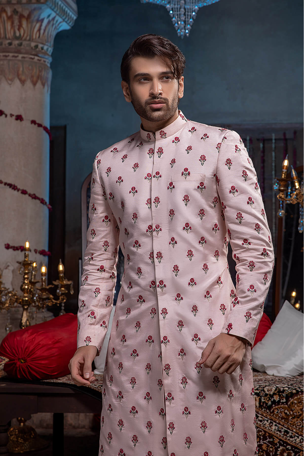 Pakistani Menswear | Mina Kashif | Sherwani D-19 - Official Sakeena London stockist in UK - Sakeena London