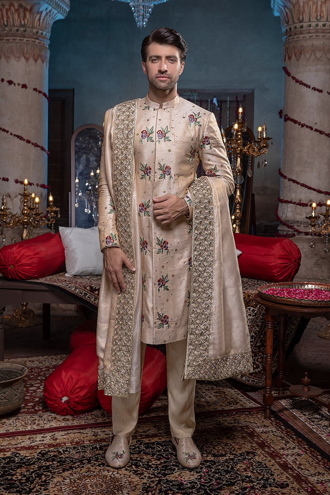 Pakistani Menswear | Mina Kashif | Sherwani D-20 - Official Sakeena London stockist in UK - Sakeena London