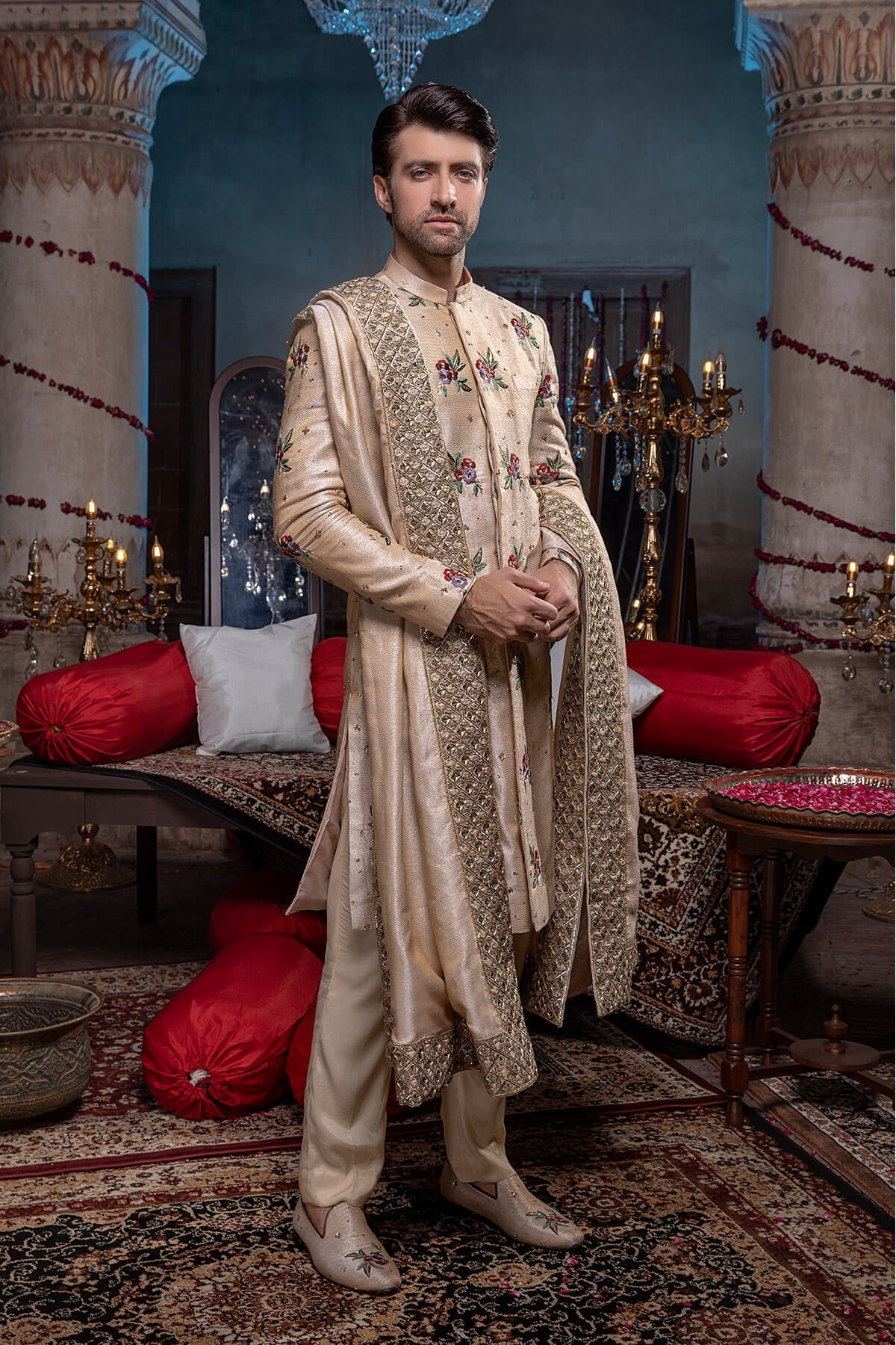 Pakistani Menswear | Mina Kashif | Sherwani D-20 - Official Sakeena London stockist in UK - Sakeena London