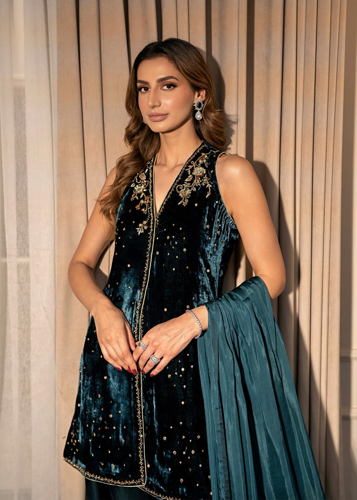Mahum Asad | Voila Velvets | Sapphire - Official Mahum Asad stockist in UK - Sakeena London