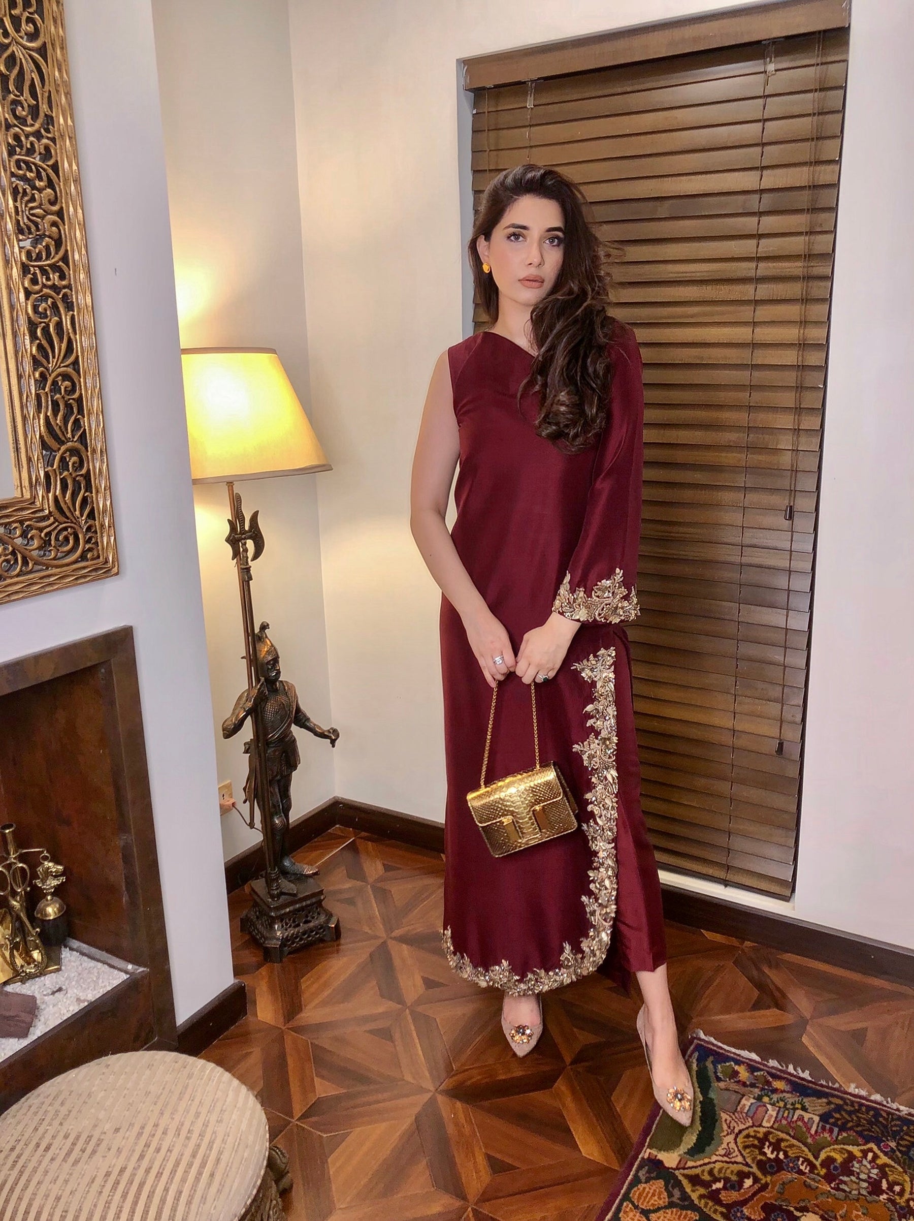 Ayesha and Usman | Grape Wine Luxury Pret | Claret - Official Ayesha and Usman stockist in UK - Sakeena London