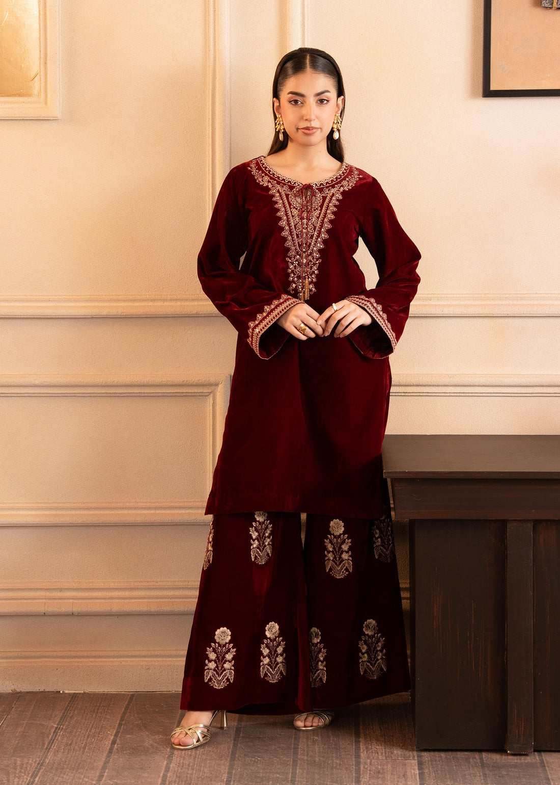 Fozia Khalid | The Velvet Rise 25 | CRIMSON GRACE - Official Fozia Khalid stockist in UK - Sakeena London