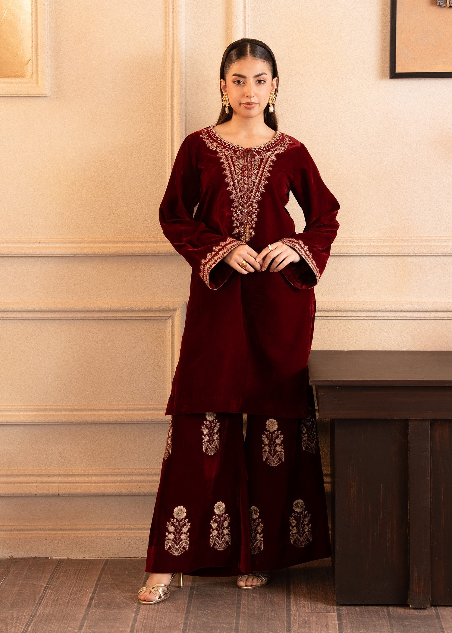 Fozia Khalid | The Velvet Rise 25 | CRIMSON GRACE - Official Fozia Khalid stockist in UK - Sakeena London