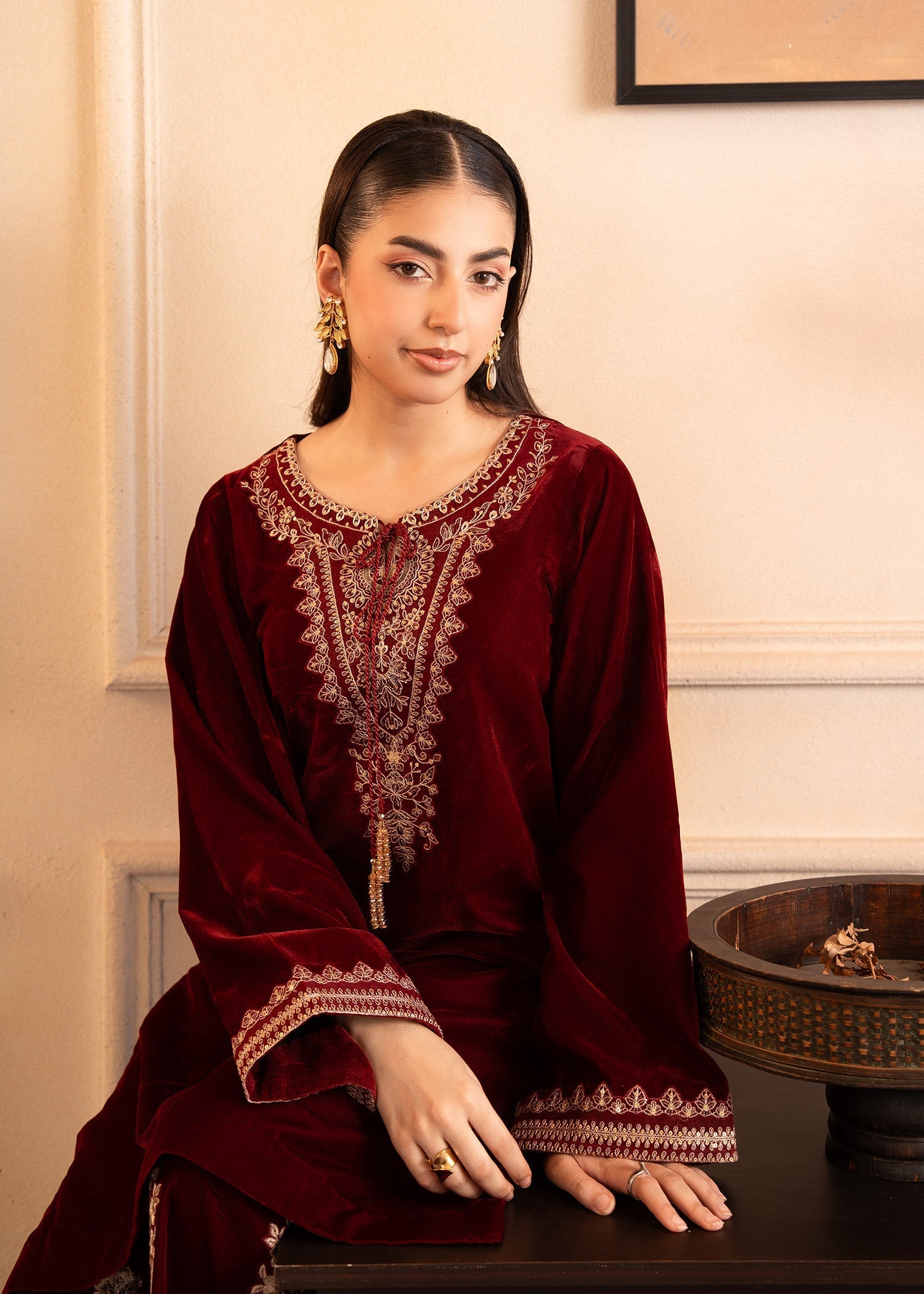 Fozia Khalid | The Velvet Rise 25 | CRIMSON GRACE - Official Fozia Khalid stockist in UK - Sakeena London