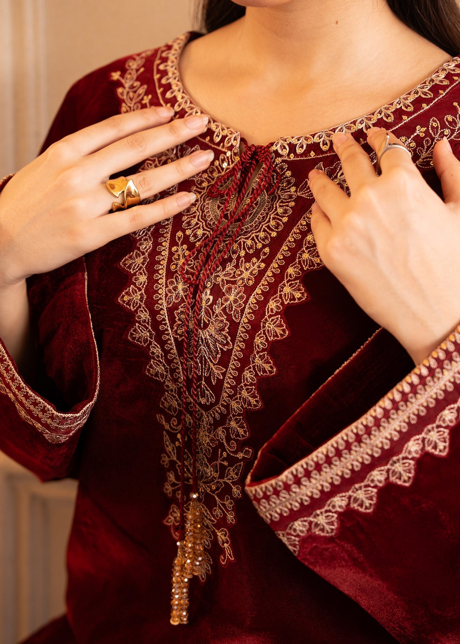 Fozia Khalid | The Velvet Rise 25 | CRIMSON GRACE - Official Fozia Khalid stockist in UK - Sakeena London