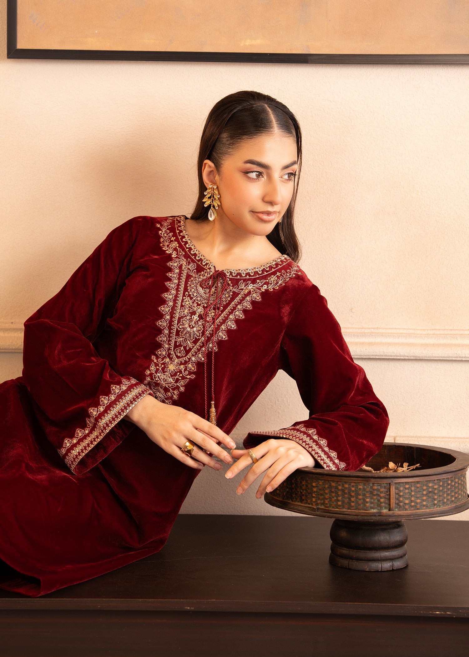 Fozia Khalid | The Velvet Rise 25 | CRIMSON GRACE - Official Fozia Khalid stockist in UK - Sakeena London