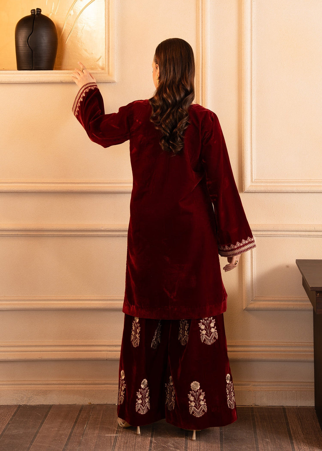 Fozia Khalid | The Velvet Rise 25 | CRIMSON GRACE - Official Fozia Khalid stockist in UK - Sakeena London