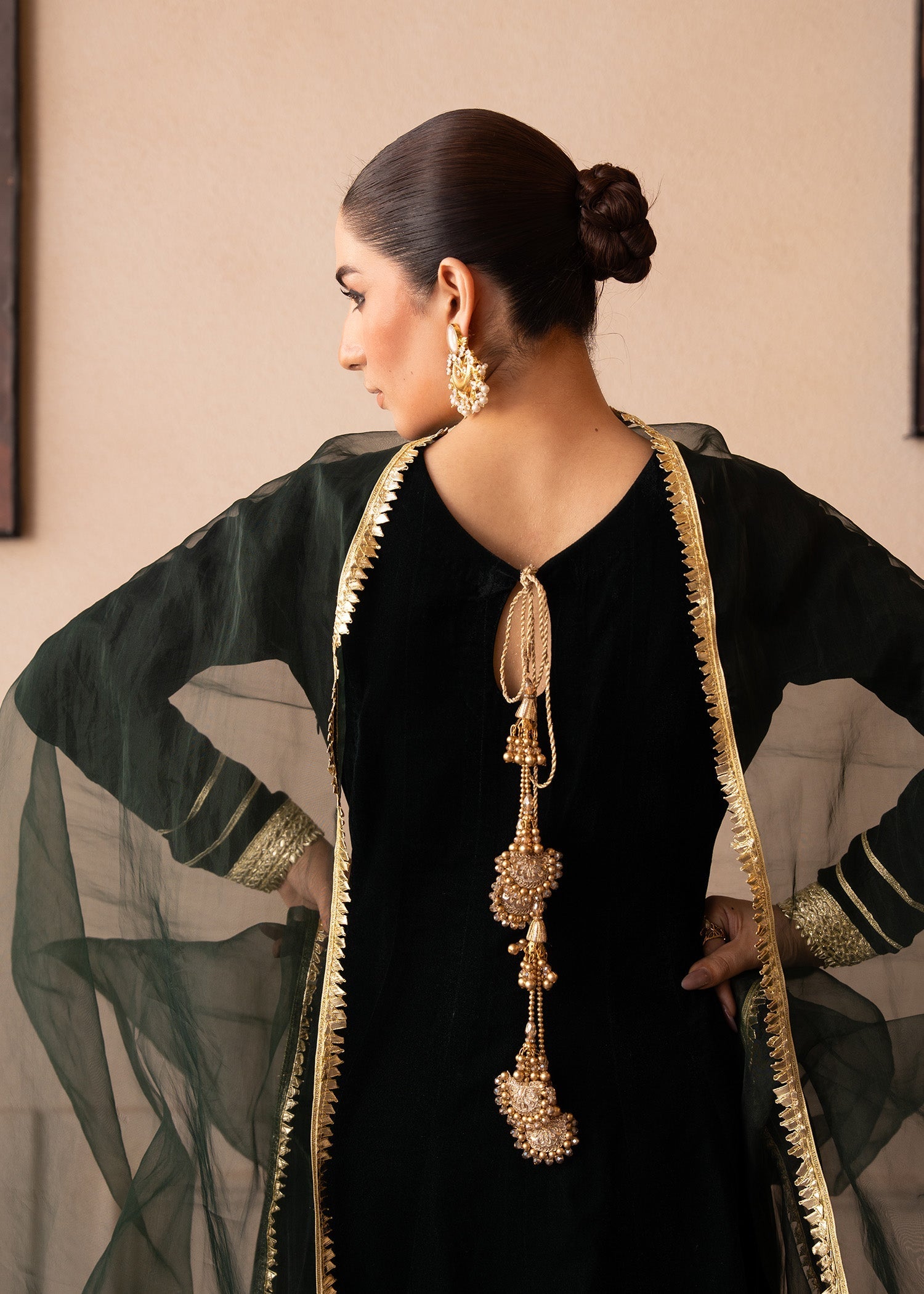 Fozia Khalid | The Velvet Rise 25 | EMERALD VEIL - Official Fozia Khalid stockist in UK - Sakeena London