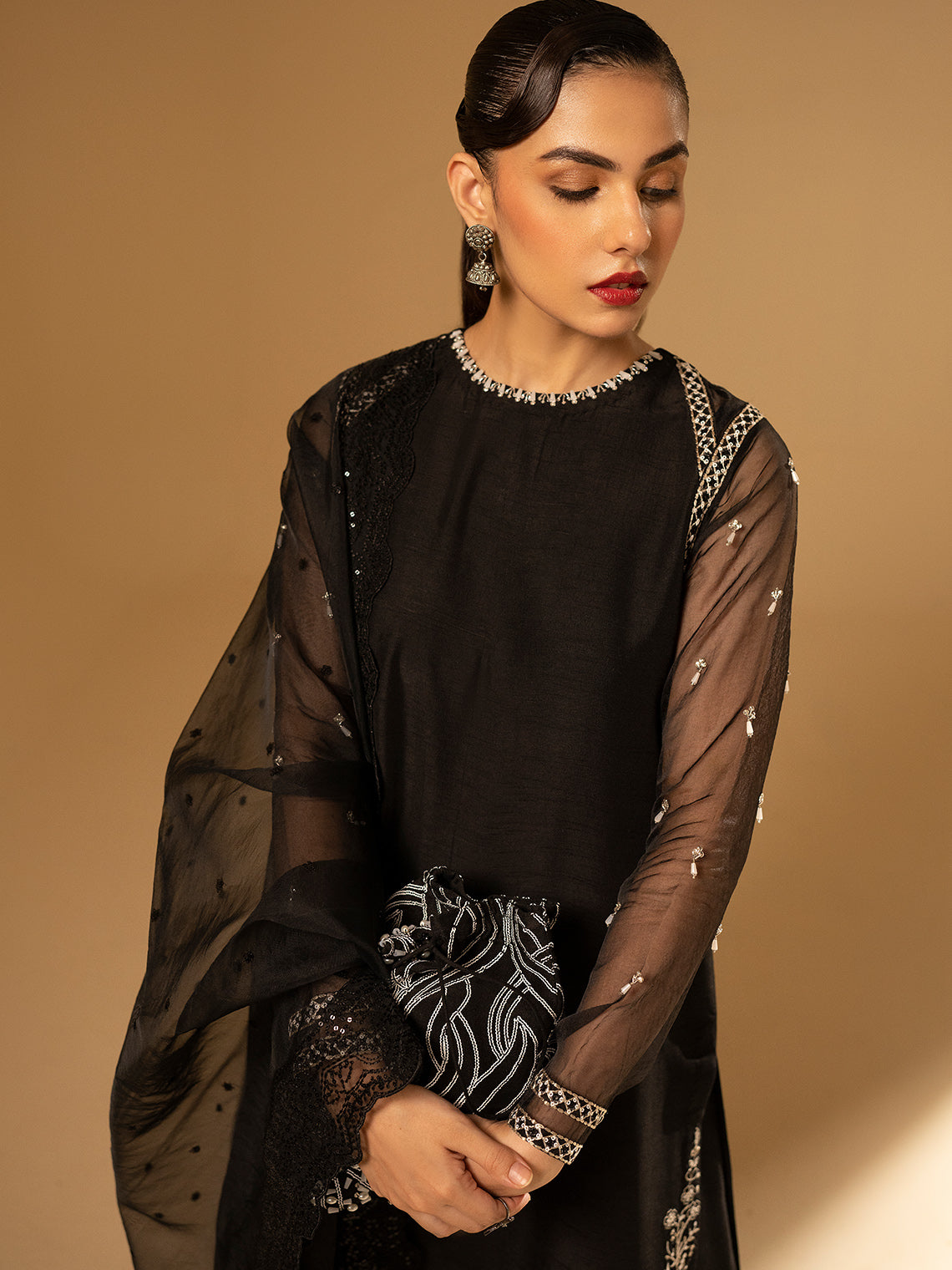 Fozia Khalid | Eid Edit 24 | Black Swan - Official Fozia Khalid stockist in UK - Sakeena London