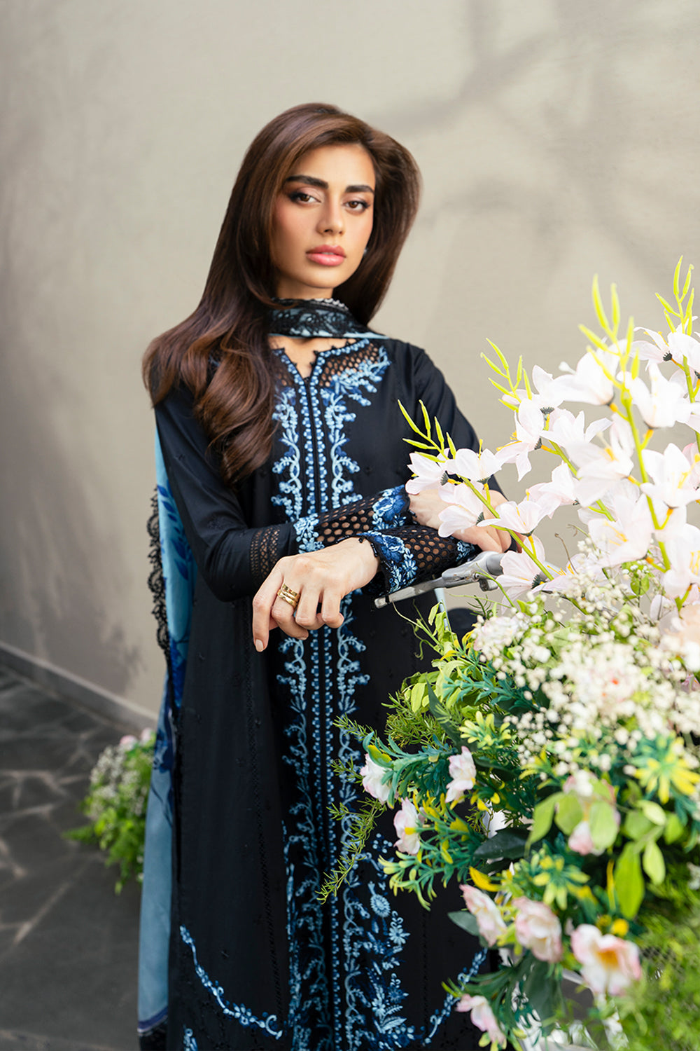 Azure | Luxury Lawn 26 | Black Amour