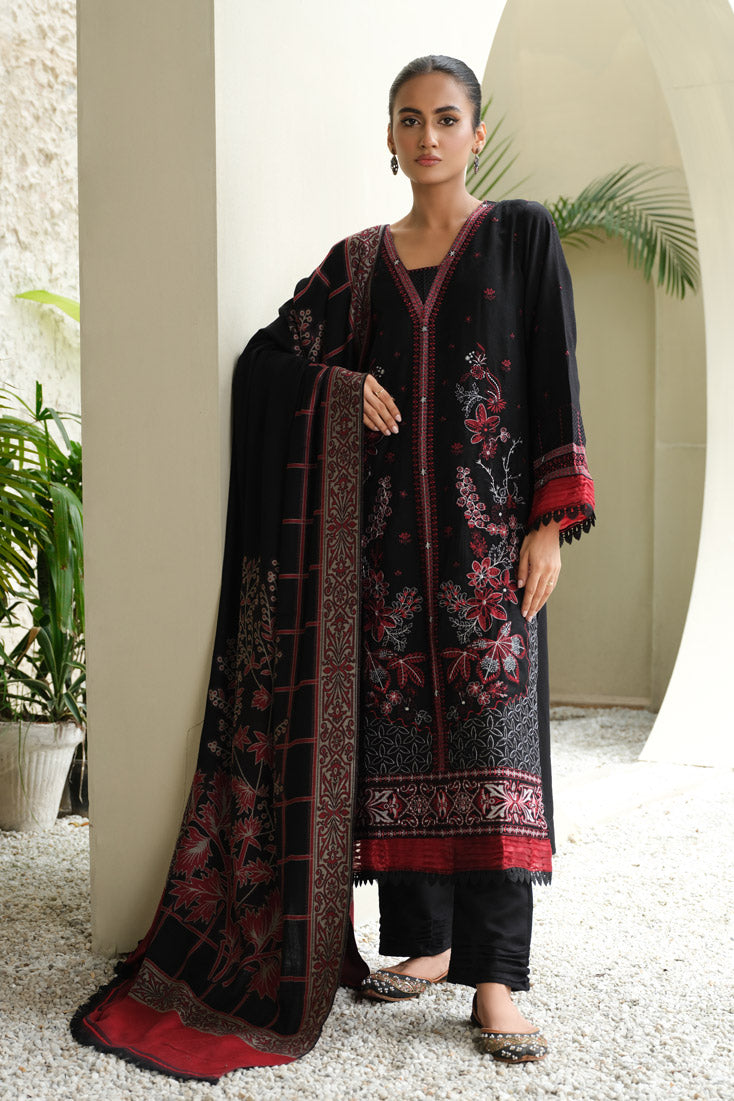 Marjjan | Aangan Embroidered Viscose | MDS-75 (BLACK) - Official Marjjan stockist in UK - Sakeena London