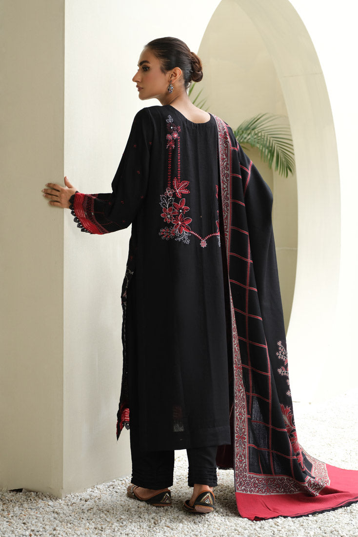 Marjjan | Aangan Embroidered Viscose | MDS-75 (BLACK) - Official Marjjan stockist in UK - Sakeena London