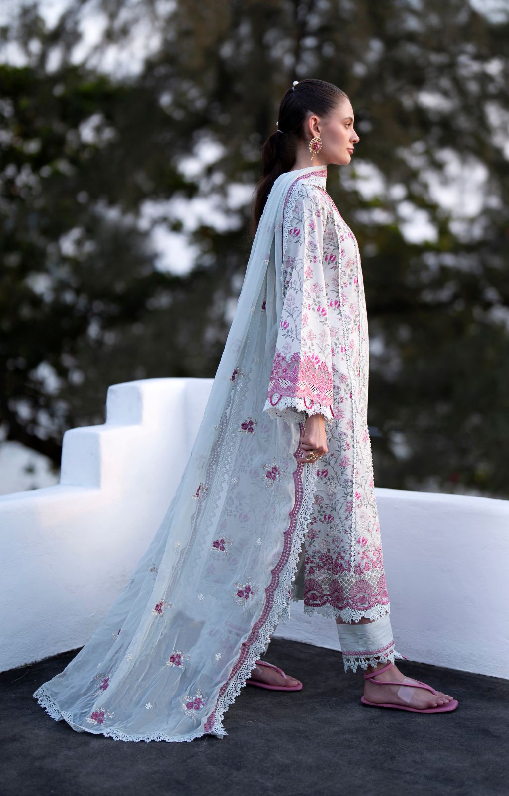 AJR Couture | Printakari Lawn 25 | Blush - Official AJR Couture stockist in UK - Sakeena London