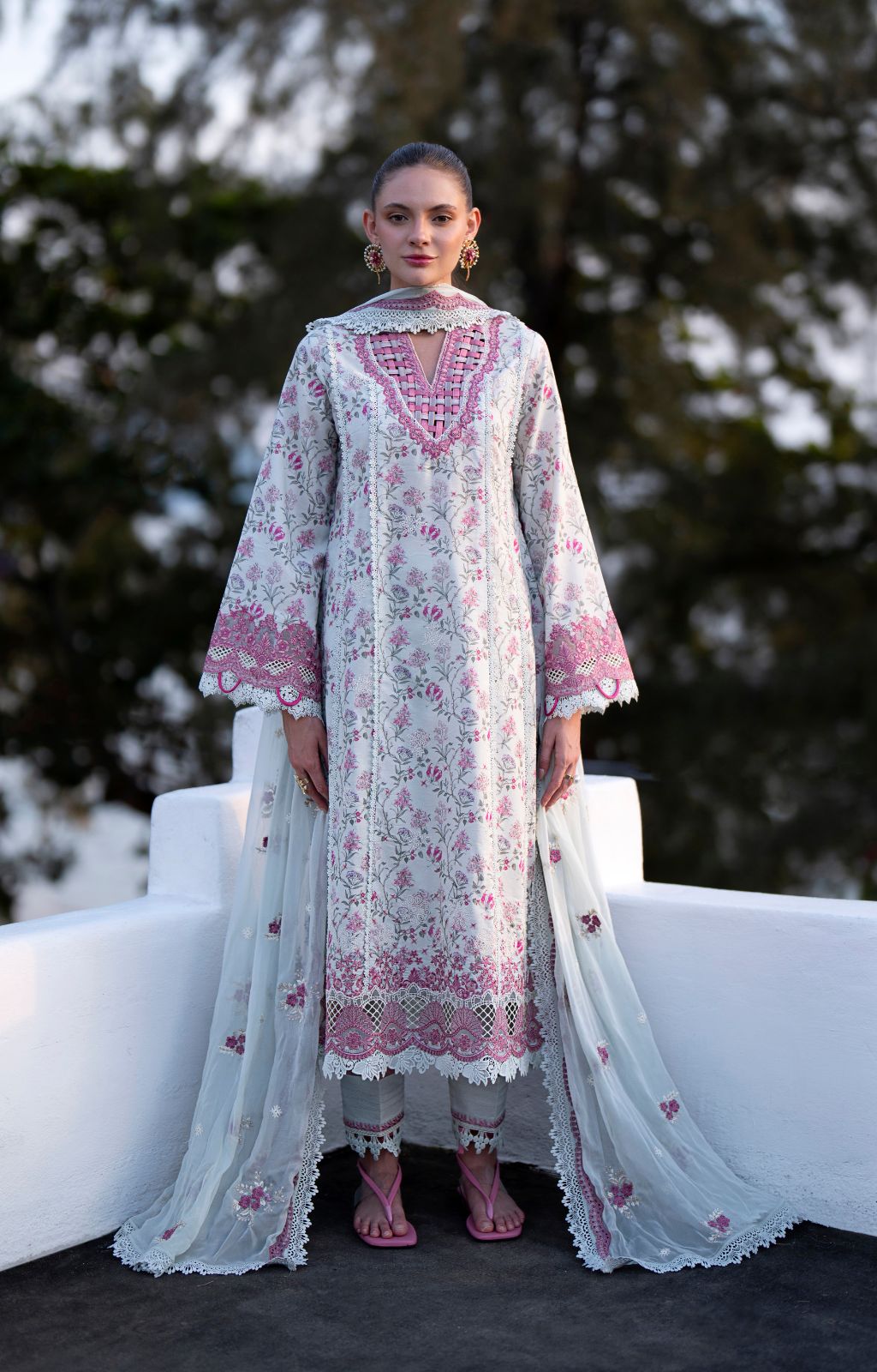 AJR Couture | Printakari Lawn 25 | Blush - Official AJR Couture stockist in UK - Sakeena London