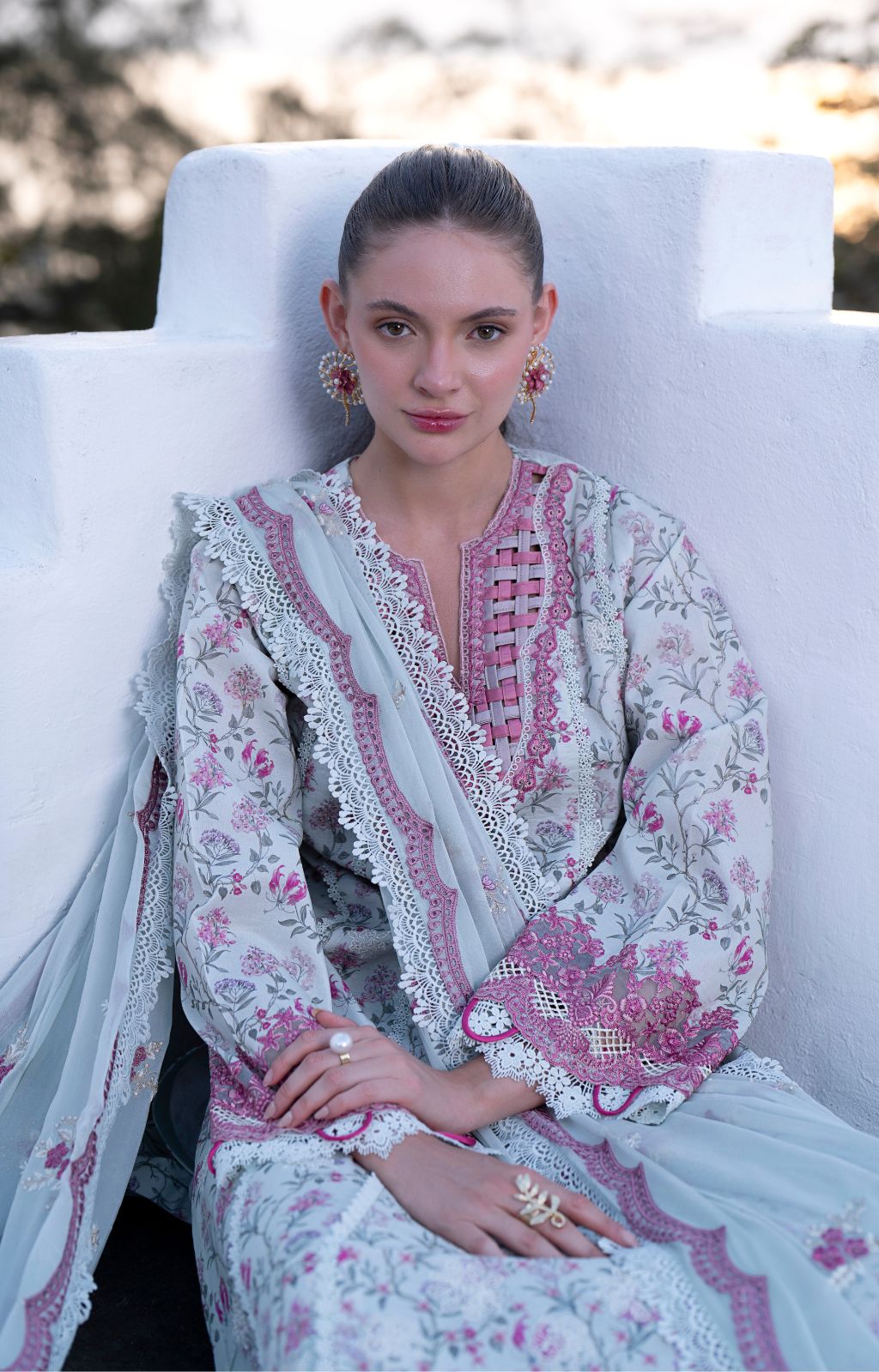 AJR Couture | Printakari Lawn 25 | Blush - Official AJR Couture stockist in UK - Sakeena London