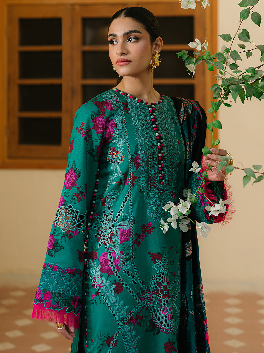 Bin Ilyas | Olivia Embroidered Winter 24 | 526 - B - Official Bin Ilyas stockist in UK - Sakeena London
