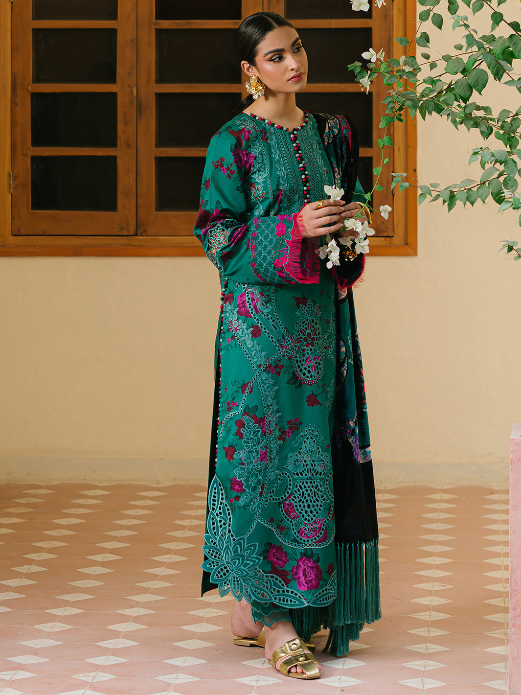 Bin Ilyas | Olivia Embroidered Winter 24 | 526 - B - Official Bin Ilyas stockist in UK - Sakeena London