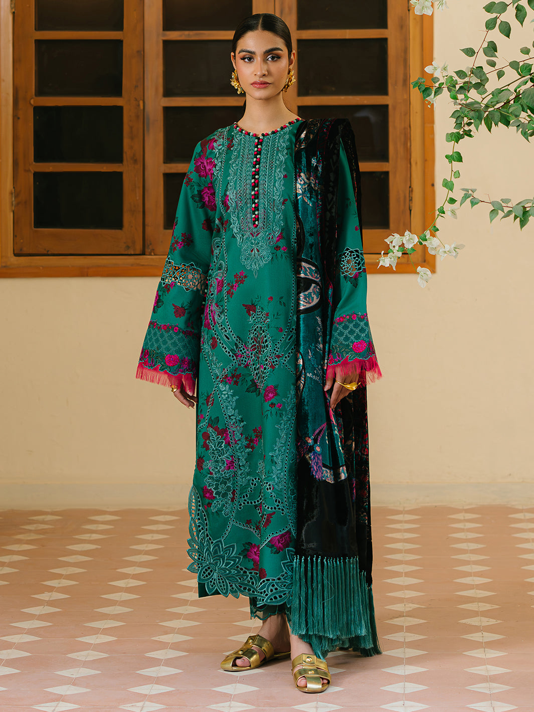 Bin Ilyas | Olivia Embroidered Winter 24 | 526 - B - Official Bin Ilyas stockist in UK - Sakeena London