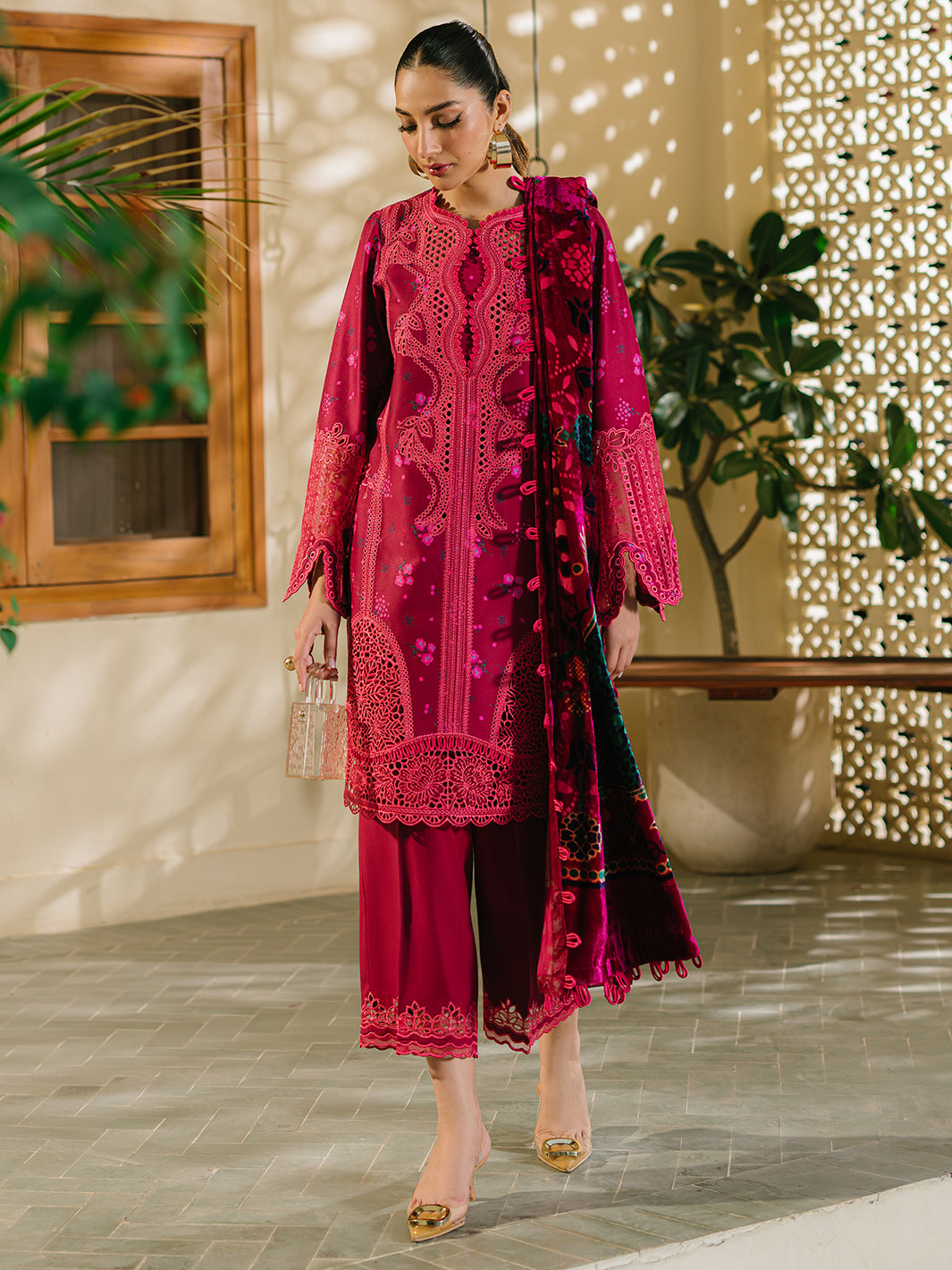 Bin Ilyas | Olivia Embroidered Winter 24 | 527 - A - Official Bin Ilyas stockist in UK - Sakeena London