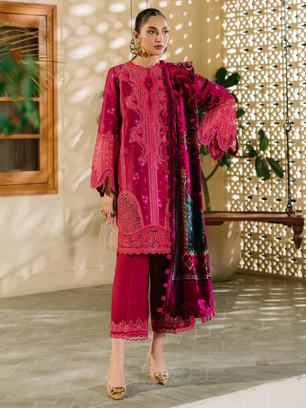 Bin Ilyas | Olivia Embroidered Winter 24 | 527 - A - Official Bin Ilyas stockist in UK - Sakeena London