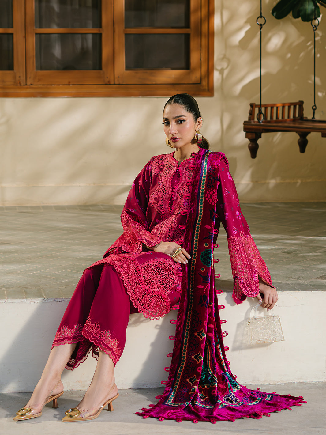 Bin Ilyas | Olivia Embroidered Winter 24 | 527 - A - Official Bin Ilyas stockist in UK - Sakeena London