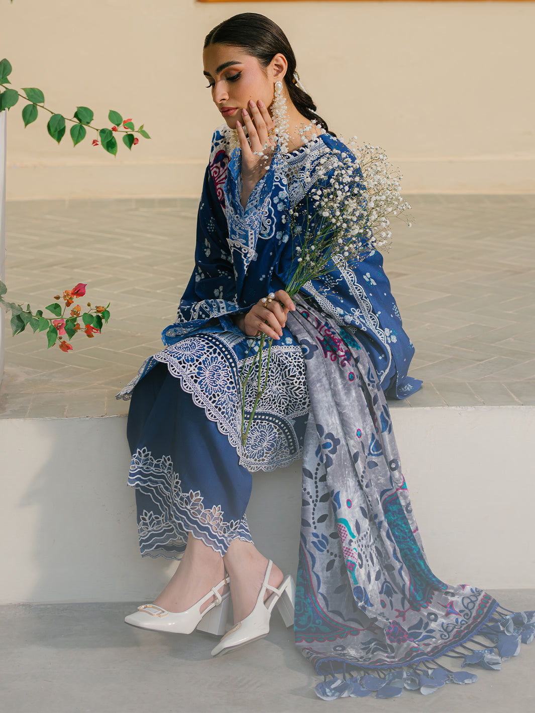 Bin Ilyas | Olivia Embroidered Winter 24 | 527 - B - Official Bin Ilyas stockist in UK - Sakeena London