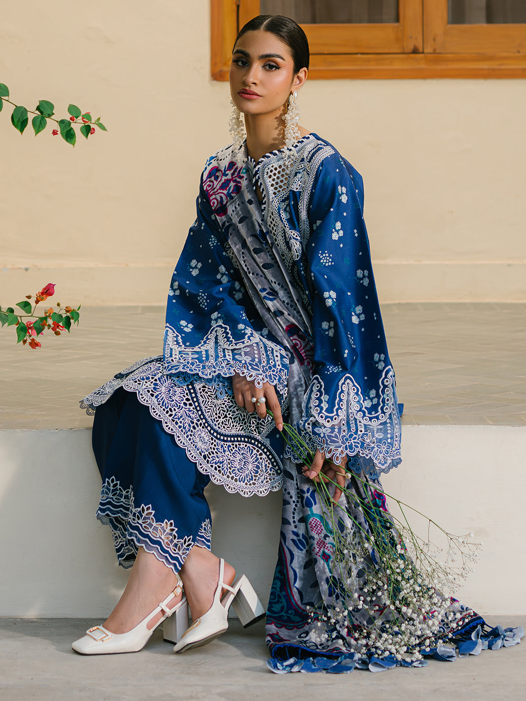 Bin Ilyas | Olivia Embroidered Winter 24 | 527 - B - Official Bin Ilyas stockist in UK - Sakeena London