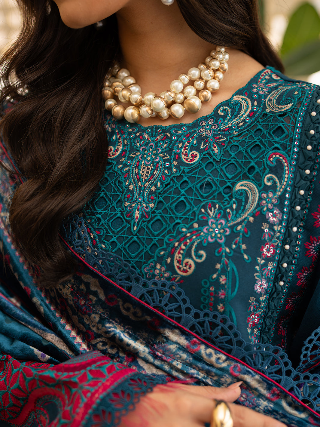 Bin Ilyas | Olivia Embroidered Winter 24 | 521 - B - Official Bin Ilyas stockist in UK - Sakeena London