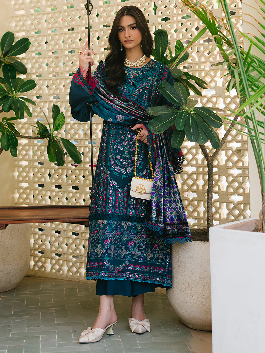 Bin Ilyas | Olivia Embroidered Winter 24 | 521 - B - Official Bin Ilyas stockist in UK - Sakeena London