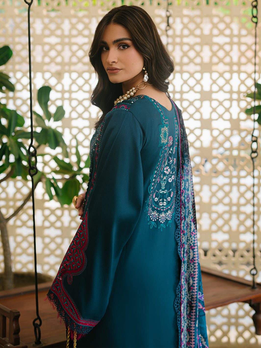 Bin Ilyas | Olivia Embroidered Winter 24 | 521 - B - Official Bin Ilyas stockist in UK - Sakeena London